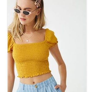 Mustard Off shoulder forever 21 top